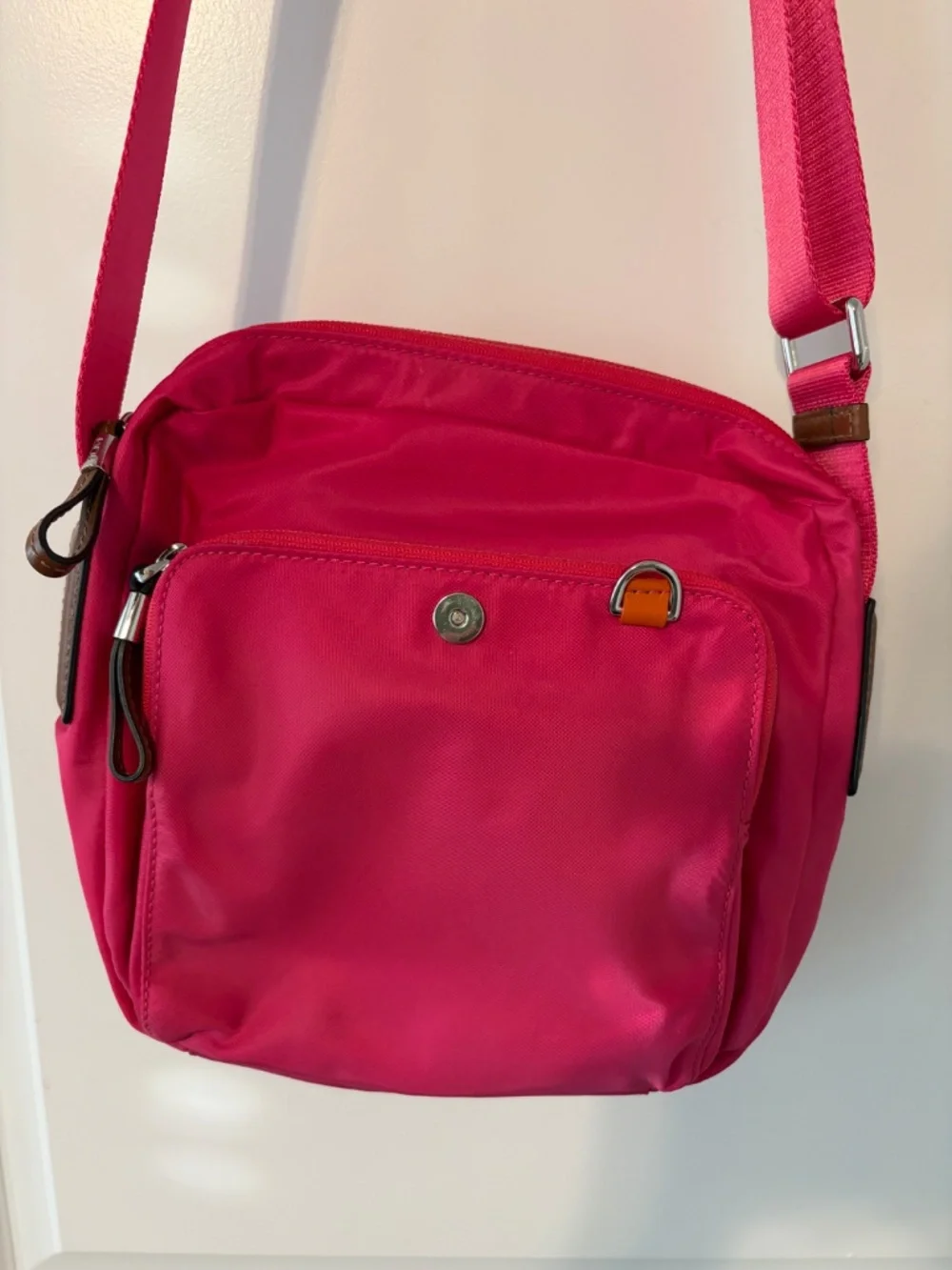 Tumi Hot Pink Crossbody Nylon Bag